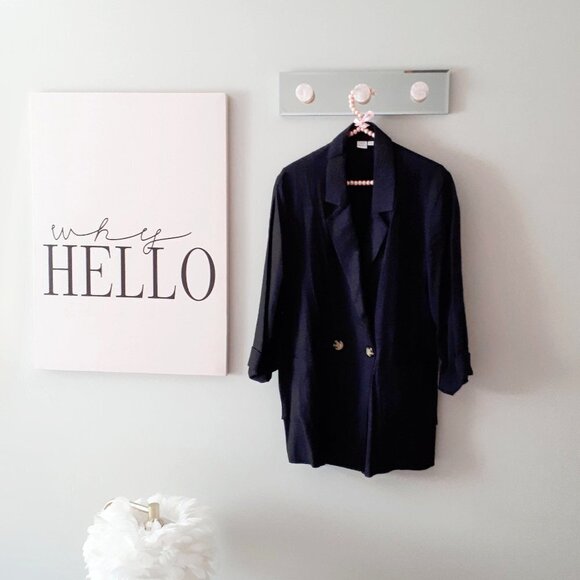 EUC Twik Simons black double breasted linen blend lightweight blazer, XS - Picture 10 of 13